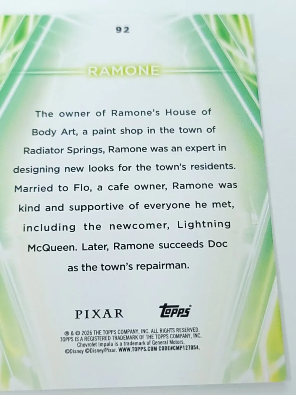 Ramone Topps 2026 Disney Neon Holo Parallel Refractor Limited 026/199 - Picture 4 of 4